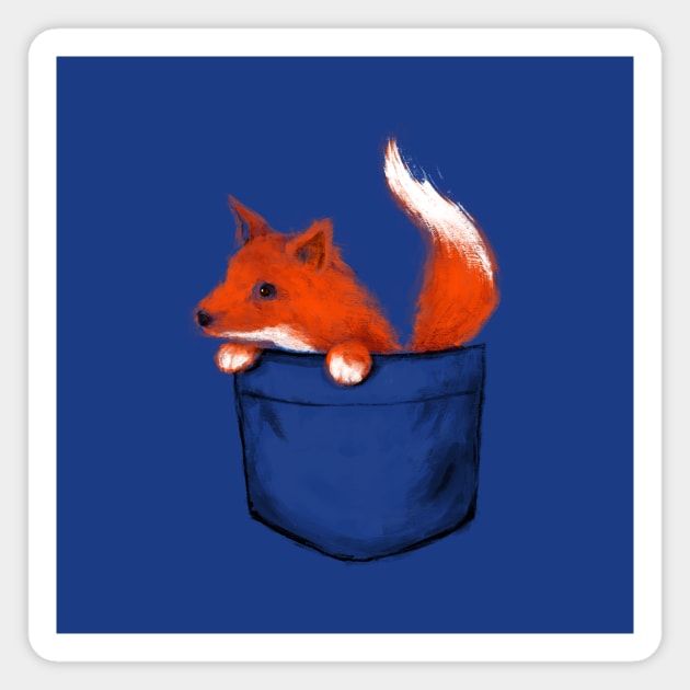 Little Fox in a Pocket Magnet by CrumblinCookie